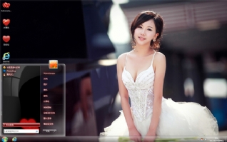 美丽婚纱win7主题桌面