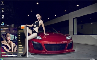 香车美女车模win7主题