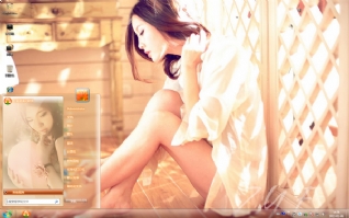 慵懒美女win7主题下载